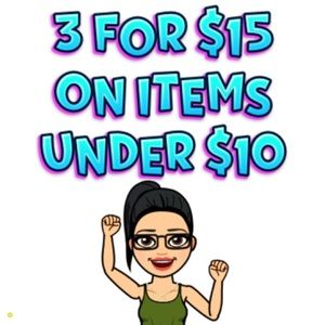 3 for $15 on all items under $10